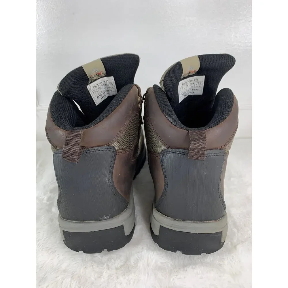 NORTIV 8 Men’s Brown Steel Toe Waterproof Work Boots Size 11